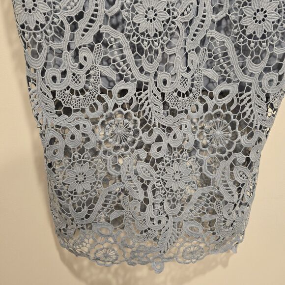 Chi Chi London Whitnie Dress Light Blue Lace Midi Pencil UK 14 US 10 Elegant NEW - Picture 7 of 13